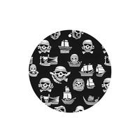 Poezjzw Lot de 6 désodorisants ronds à suspendre pour voiture Motif pirates Noir et blanc