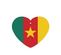 Poezjzw Lot de 6 parfums de voiture en forme de cœur avec motif drapeau du Cameroun Parfum lavande