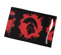 Poezjzw Lot de 6 sets de table motif casque de guerrier spartiate, sets de table de cuisine, hôtel, décoration de table de fête, 45,7 x 30,5 cm