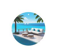 Poezjzw Love Island On The S Pattern Lot de 6 désodorisants de voiture ronds à suspendre pour chambre à coucher, salle de bain