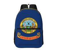 POEZJZW Luxembourg Sac à dos pour ordinateur portable Motif drapeau du Luxembourg Sacs à dos tendance Sacs de voyage élégants Sacs de jour décontractés, Drapeau de l'État de l'Idaho, taille unique