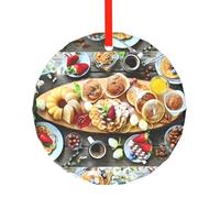 Poezjzw Magnifique décoration ronde en verre à suspendre pour sapin de Noël, rassemblements, souvenirs