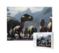 Poezjzw Many Kinds of Dinosaures Puzzle Classique Adulte 500 Pièces Puzzle en Bois Décoration d'intérieur moderne Jeu intellectuel 52 x 38 cm