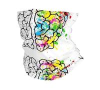 POEZJZW Motif géométrique du cerveau avec impression scientifique, bandana, écharpe pour le visage, cache-cou, couvre-chef multifonctionnel sans couture