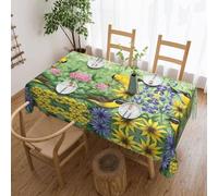 POEZJZW Nappe à motif chardonneret américain pour table de mariage rectangulaire vintage pour dîner, goûter, décoration d'intérieur, 137 x 183 cm