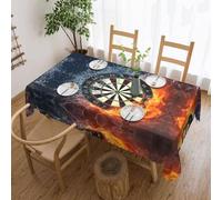 POEZJZW Nappe à motif de cible de fléchettes pour table de mariage rectangulaire vintage pour dîner, goûter, décoration d'intérieur, 137 x 183 cm