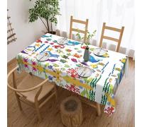 POEZJZW Nappe à motif poisson sous la mer pour table de mariage rectangulaire vintage pour dîner, goûter, décoration d'intérieur, 137 x 183 cm