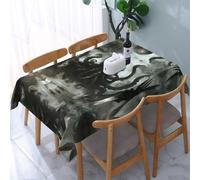 POEZJZW Nappe décorative rectangulaire motif calamar avec couteau et fourchette - 137,2 x 182,9 cm - Résistante aux éclaboussures et à l'huile - Convient pour les tables à manger et les tables basses