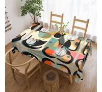 POEZJZW Nappe décorative rectangulaire motif chat art moderne du milieu du siècle, 137,2 x 182,9 cm, résistante aux éclaboussures et à l'huile, convient pour tables à manger et tables basses