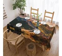 POEZJZW Nappe rectangulaire en dentelle avec motif « The Great Wall of China » - 137 x 183 cm - Convient pour les tables à manger, les tables basses, les fêtes et les événements familiaux