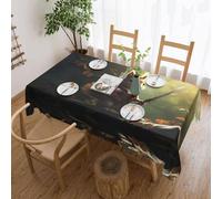 POEZJZW Nappe rectangulaire Motif écureuil courageux 137,2 x 182,9 cm Convient pour les tables à manger, les tables basses, les fêtes et les événements familiaux