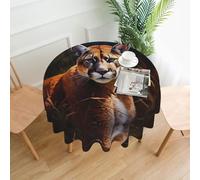 POEZJZW Nappe ronde à motif Cougar de 152,4 cm en tissu polyester pour fête, pique-nique, cuisine, décoration extérieure