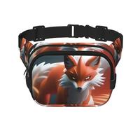 Poezjzw Nine Tailed Fox Sac banane de voyage adapté pour la course à pied, le cyclisme et les aventures en plein air, ranger des téléphones portables et des cartes de crédit, noir, One Size