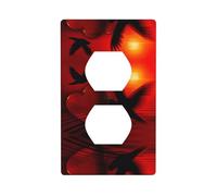Poezjzw Oiseau Amour Cœur Art Motif Interrupteur Couvercle de Sortie Duplex Plaque Murale Décorative Plaque Murale Décorative Taille 11,4 x 7,9 cm