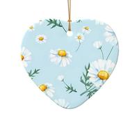 Poezjzw Ornements de Noël en céramique en forme de cœur à suspendre pour sapin de Noël, décoration d'intérieur, rassemblements, souvenirs