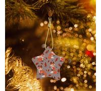 Poezjzw Ornements en céramique pour sapin de Noël en forme d'étoile - Motif renard d'automne