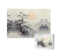 Poezjzw Où voir la lune Puzzles pour adulte 1000 pièces Puzzle en bois pour famille ami décoration murale 75 x 50 cm