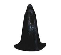 POEZJZW Panthère aux yeux bleus - Cape avec capuche pour homme et femme - Cape avec capuche pour adulte - Renaissance - Costume de sorcière d'Halloween - Cape de magicien - Taille S