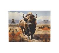 POEZJZW Peinture murale pour troupeau de bison d'Amérique du Nord - Décoration d'intérieur - Cadeau pour la famille, un mariage, des amis - 30,5 x 40,6 cm
