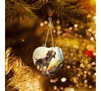 Poezjzw Pendentif de Noël en céramique avec motif beagle apprivoisé pour la maison, les centres commerciaux et les fêtes de fin d'année