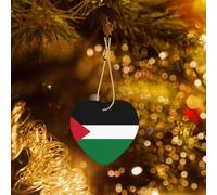 Poezjzw Pendentif de Noël en céramique avec motif drapeau de l'État de Palestine pour la maison, les centres commerciaux et les fêtes de fin d'année