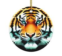 Poezjzw Pendentif de Noël en céramique avec motif tête de tigre pour la maison, les centres commerciaux et les fêtes de fin d'année