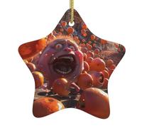 Poezjzw Pendentif de Noël en céramique motif fruits fous pour la maison, les centres commerciaux et les fêtes de fin d'année