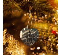 Poezjzw Pendentif de Noël en céramique motif vestiges du Colisée romain Convient pour la maison, les centres commerciaux et les fêtes de fin d'année