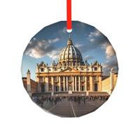 Poezjzw Pendentif de Noël en verre avec motif basilique Saint-Pierre pour la maison, les centres commerciaux et les fêtes de fin d'année