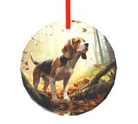 Poezjzw Pendentif de Noël en verre avec motif beagle apprivoisé pour la maison, les centres commerciaux et les fêtes de fin d'année