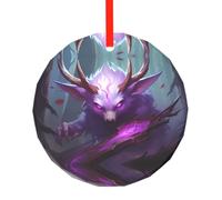 Poezjzw Pendentif de Noël en verre avec motif bête aux yeux violets pour la maison, les centres commerciaux et les fêtes de fin d'année