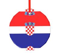 Poezjzw Pendentif de Noël en verre avec motif drapeau de la République de Croatie - Convient pour la maison, les centres commerciaux et les fêtes de fin d'année