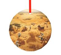 Poezjzw Pendentif de Noël en verre avec motif récolte de blé pour la maison, les centres commerciaux et les fêtes de fin d'année