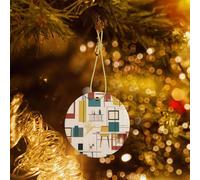 Poezjzw Pendentif de Noël moderne en céramique du milieu du siècle - Convient pour la maison, les centres commerciaux et les fêtes de fin d'année