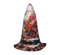 POEZJZW Phayah Christma Sweat à capuche Halloween sorcière sorcellerie | Poncho à capuche motif graffiti floral coloré pour cosplay, Halloween, fête costumée, bal masqué
