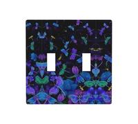 Poezjzw Plaque murale décorative à double bascule, motif libellule bleue, taille standard 11,4 x 11,4 cm