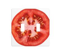 Poezjzw Plaque murale décorative à double bascule, motif tranche de tomate, taille standard 11,4 x 11,4 cm