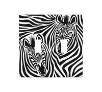 Poezjzw Plaque murale décorative à double bascule, motif zèbre, taille standard 11,4 x 11,4 cm