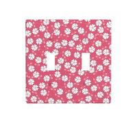 Poezjzw Plaque murale décorative à motif floral rose - Dimensions : 11,4 x 11,4 cm - Double interrupteur à bascule