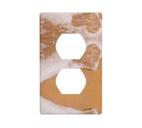 Poezjzw Plaque murale décorative avec motif cœur d'amour et plage - Dimensions : 11,4 x 7,9 cm