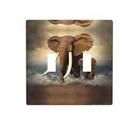 Poezjzw Plaque murale décorative avec motif éléphants et bébés éléphants au bord de la mer Dimensions : 11,4 x 11,4 cm