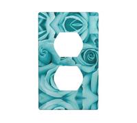 Poezjzw Plaque murale décorative avec motif rose turquoise 11,4 x 7 cm pour zones résidentielles et commerciales