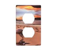 Poezjzw Plaque murale décorative avec motif tortue de mer et coucher de soleil - Dimensions : 11,4 x 7,9 cm