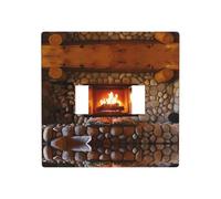 Poezjzw Plaque murale décorative pour cheminée de Noël, Nouvel An, 11,4 x 11,4 cm, double interrupteur à bascule