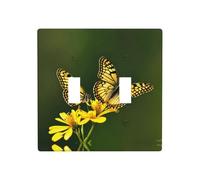 Poezjzw Plaque murale décorative pour interrupteur à bascule Motif papillon Jaune 11,4 x 11,4 cm