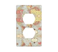 Poezjzw Plaque murale décorative pour interrupteur Motif carte du monde 11,4 x 7,9 cm