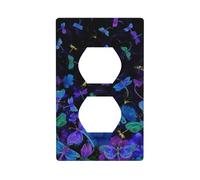Poezjzw Plaque murale décorative pour interrupteur Motif libellule bleue 11,4 x 7,9 cm