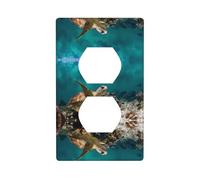 Poezjzw Plaque murale décorative pour interrupteur Motif tortue de mer 11,4 x 7,9 cm