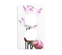 Poezjzw Plaque murale décorative vintage avec motif fleur de lotus rose 11,4 x 7 cm pour zones résidentielles et commerciales