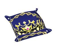 Poezjzw Plateau de valet fantaisie en cuir avec motif diadème pour Miss Men, boîte à bijoux, clés, téléphone, pièces de monnaie, boîte de rangement de chevet